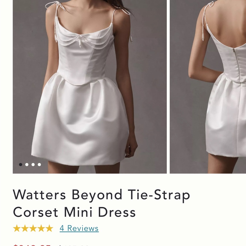 Watters Beyond Ivory Tie-Strap Mini Dress
